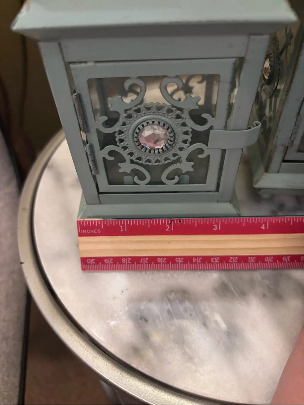 Pier 1 Imports Decorative Metal Lanterns with Crystal Accent - Set of 2
